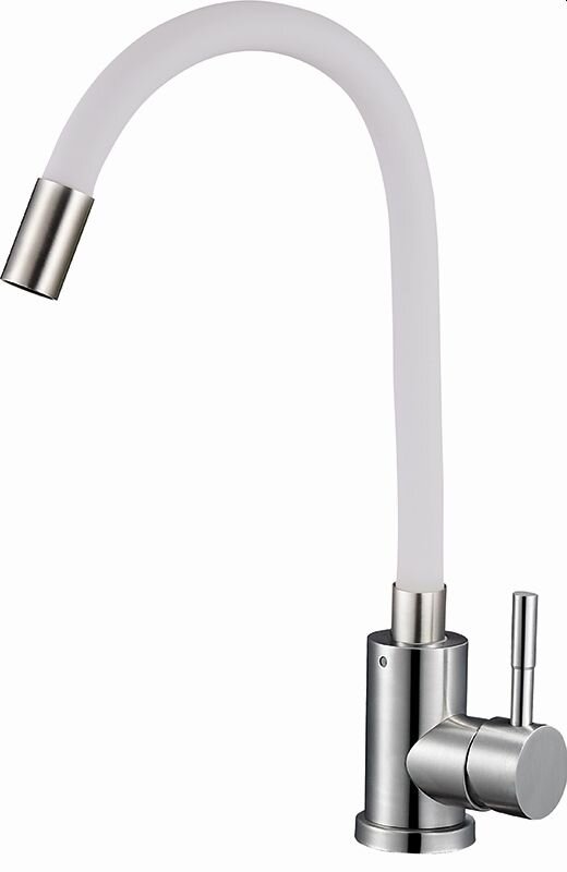 Изображение товара Смеситель Solone EZA4-F090GY для кухонной мойки с гибким серым изливом, нержавеющая сталь