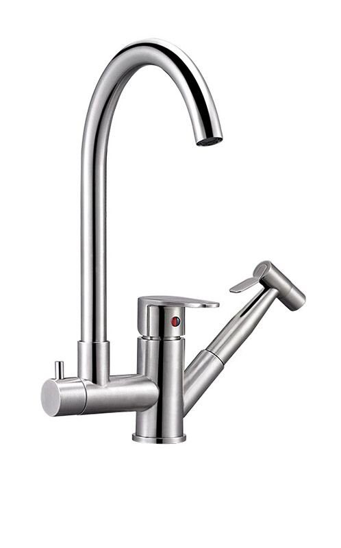 Изображение товара Современный кухонный смеситель Solone JAT18-A094 с выдвижной лейкой из нержавеющей стали