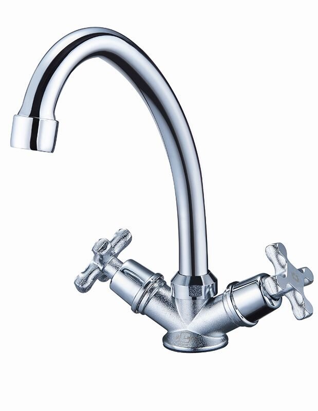 Изображение товара Solone JIK4-A102-A: смеситель для кухонной мойки, хром, 1 отв., поворотный излив