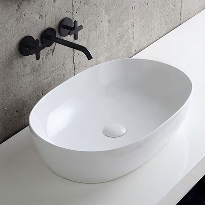 Изображение товара Раковина Azzurra Elegance Circle накладная белая овальная 60х40 см