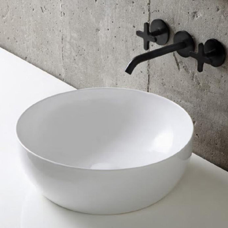 Изображение товара Раковина накладная Azzurra Elegance белая 40x40x14 см без отверстия под смеситель