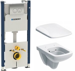 Изображение товара Инсталляция Geberit с унитазом Selnova, подвесная, белый, Гарантия 5 лет