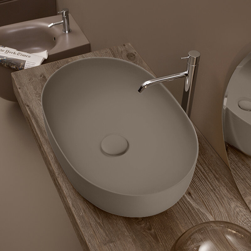 Изображение товара Раковина накладная Kerasan Nolita 534381 60 см коричневый орех без отверстий