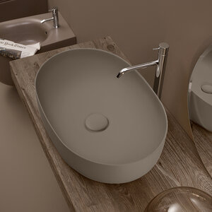 Изображение товара Раковина накладная Kerasan Nolita 534381 60 см коричневый орех без отверстий