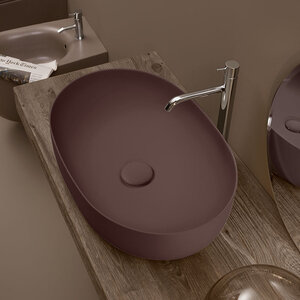 Изображение товара Раковина накладная Kerasan Nolita 60x40 см матовая бургундская