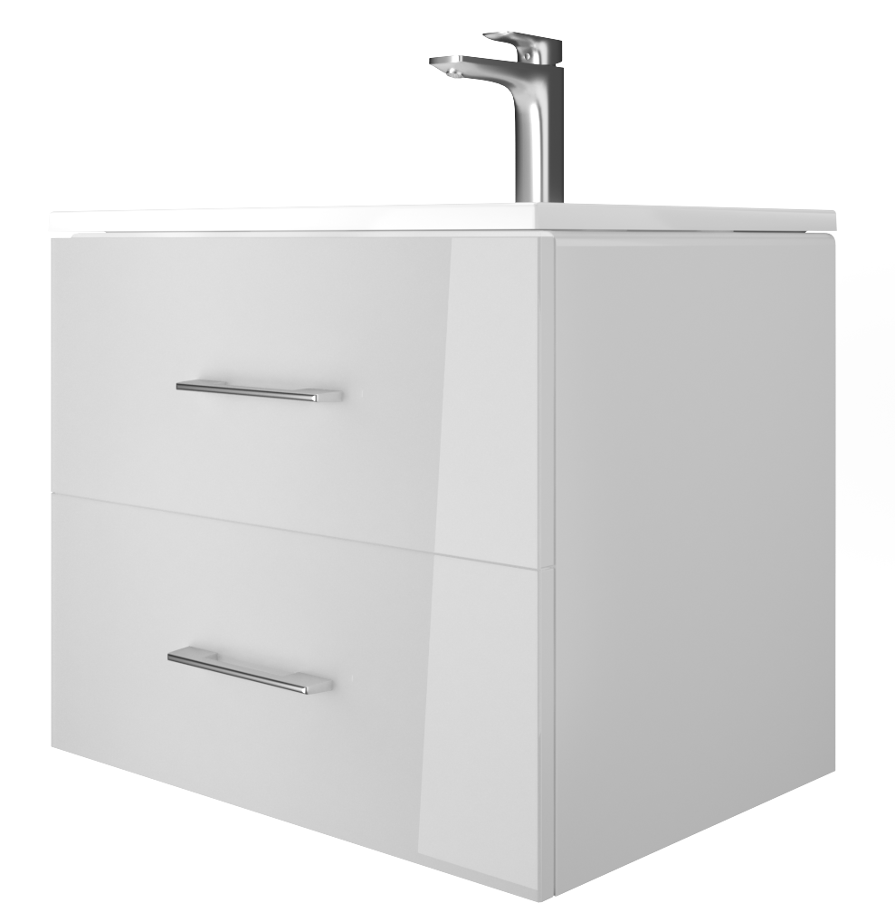 Изображение товара Тумба с раковиной 1MarKa Elena 60П У96877 подвесная белая стекло МДФ