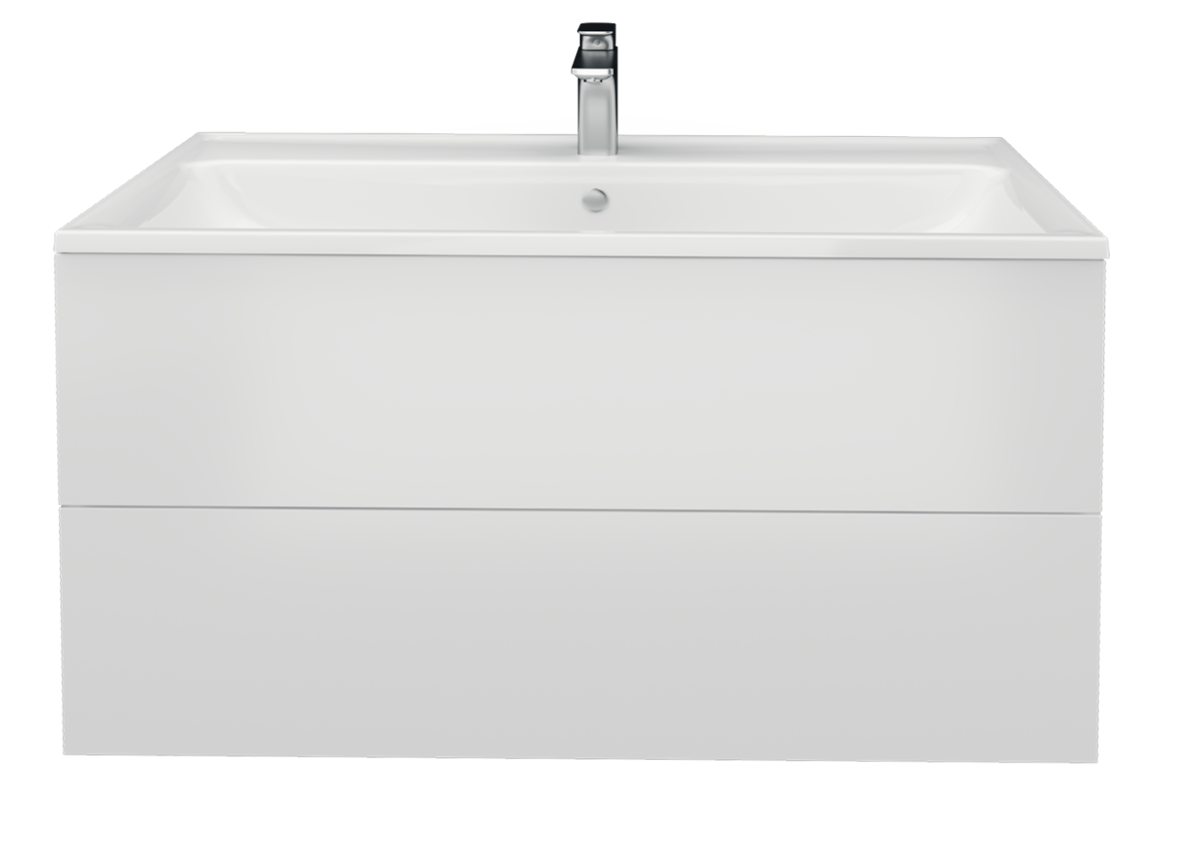 Изображение товара Подвесная тумба с раковиной 1MarKa Elena 80П белый глянец МДФ