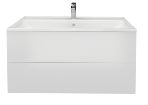 Изображение товара Подвесная тумба с раковиной 1MarKa Elena 80П белый глянец МДФ