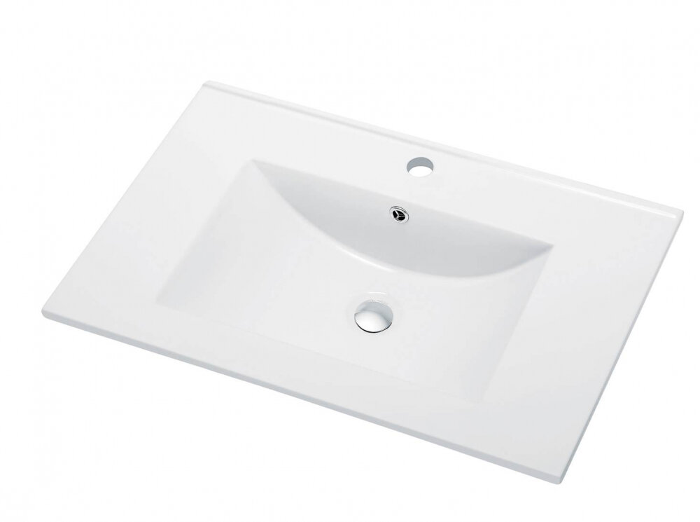 Изображение товара Раковина встраиваемая Orange B03 75 см с переливом и отверстием под смеситель