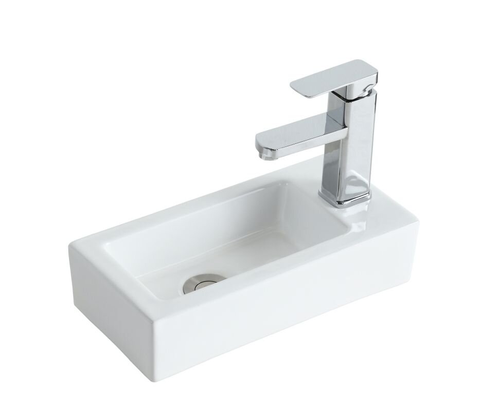 Изображение товара Подвесная раковина Orange B05-365W без перелива с отверстием под смеситель справа