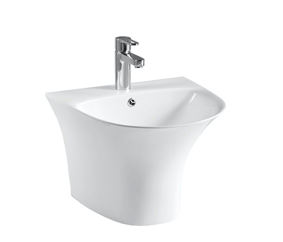 Изображение товара Подвесная раковина Orange B07-475W с переливом белая для ванной и кухни