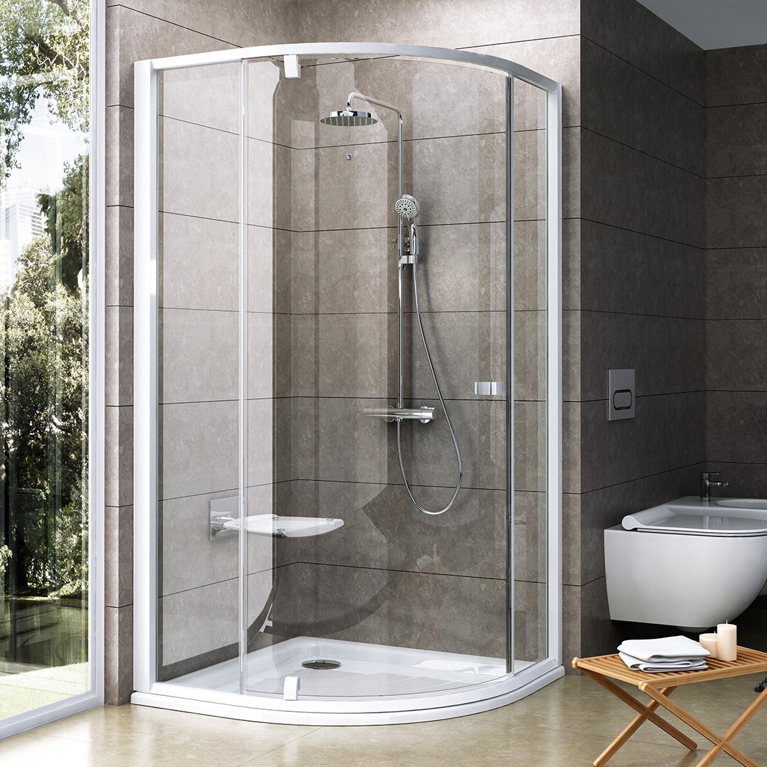 Изображение товара Душевой уголок Ravak Pivot PSKK3-80 80x80 см прозрачное стекло Изображение товара Душевой уголок Ravak Pivot PSKK3-80 80x80 см прозрачное стекло