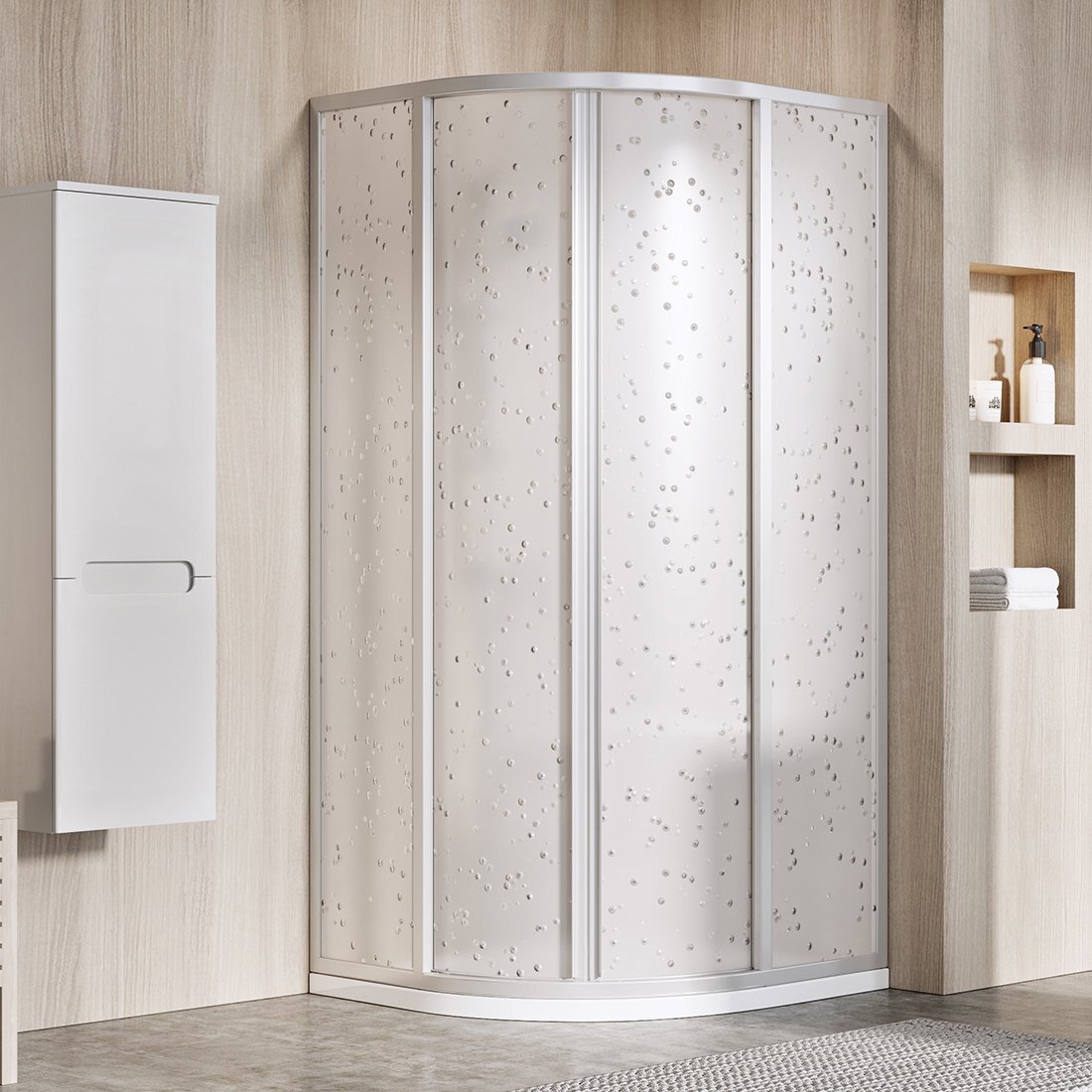 Изображение товара Душевой уголок Ravak Supernova SKCP4-90 с раздвижными дверями и сатиновым профилем