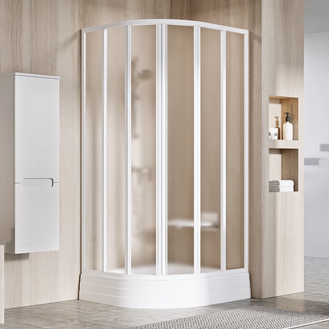 Изображение товара Душевой уголок Ravak Supernova SKKP6-90, профиль белый, витраж грейп, 32070100ZG