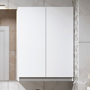 Изображение товара Шкаф подвесной Alavann Soft Silver ALV0232002, 60 см, белый, серая декоративная вставка (ЭШУН-3732-0600-00)