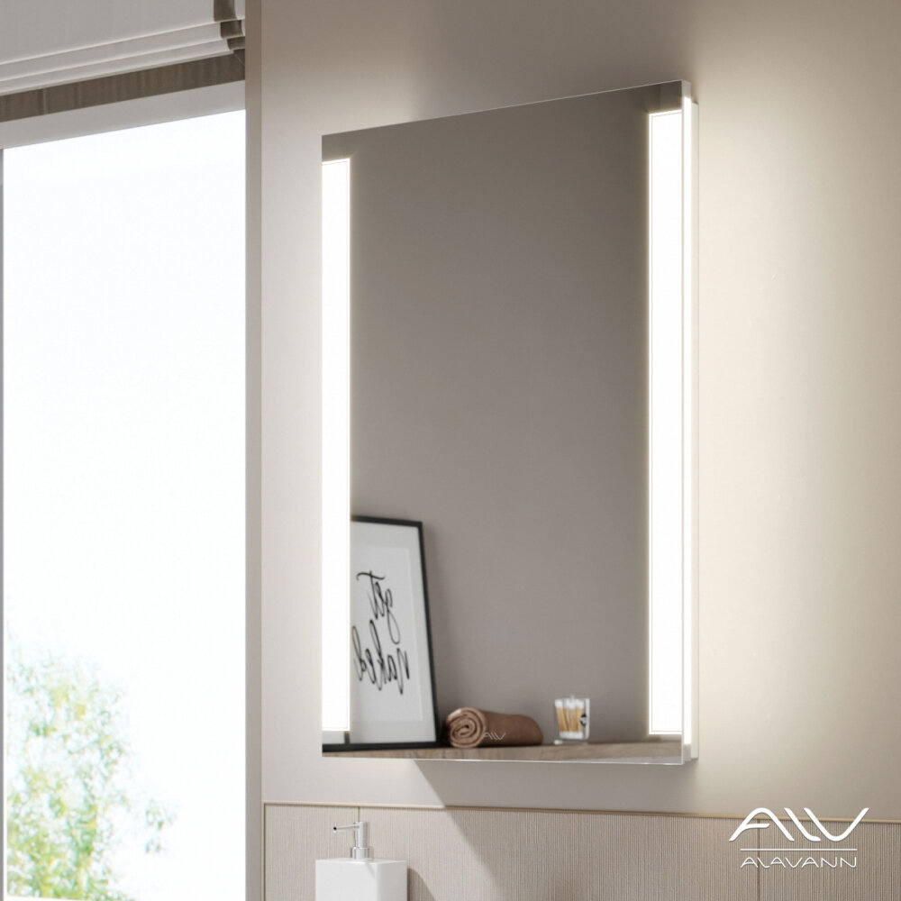 Изображение товара Зеркальный шкаф Alavann Dorn 50 см с подсветкой, белый