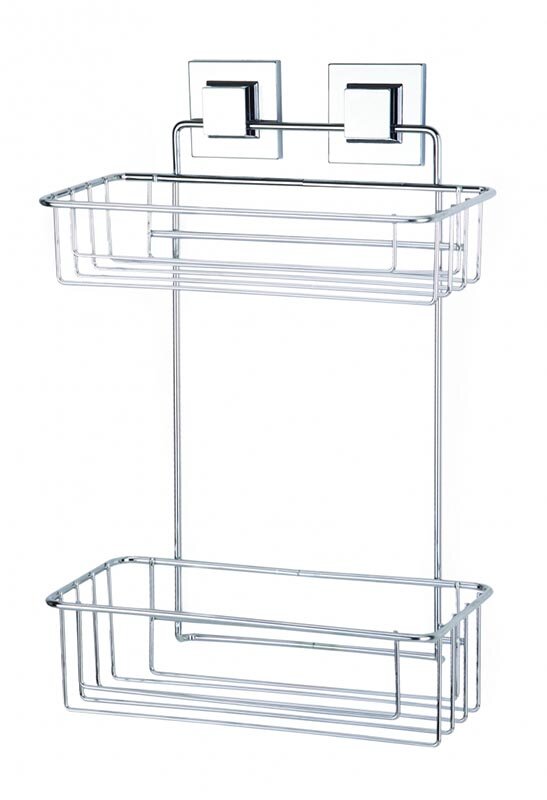 Изображение товара Полка прямая Tekno-tel EF256 хром — двухъярусная, самоклеящаяся