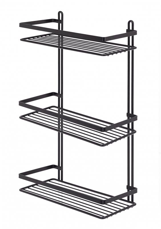 Изображение товара Стальная трехъярусная полка Tekno-tel ES065B черный матовый, настенная