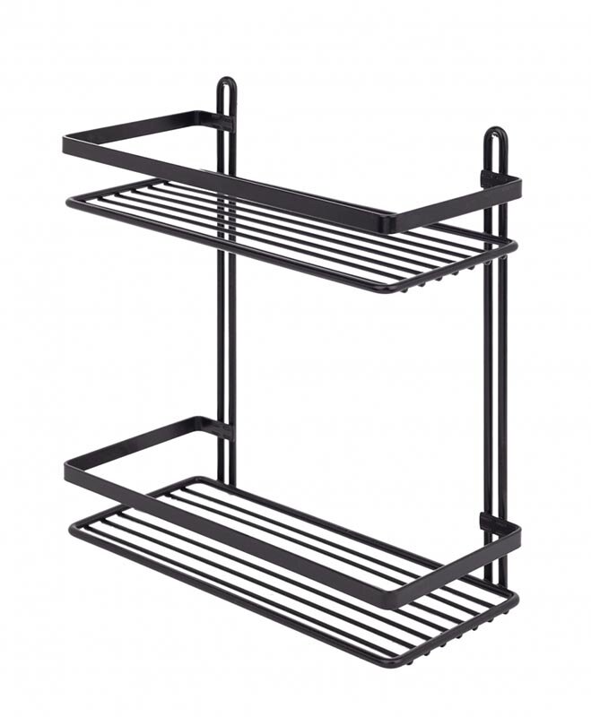 Изображение товара Двухъярусная полка Tekno-tel ES067B сталь черный матовый настенная