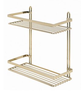 Изображение товара Полка прямая Tekno-tel ES067G, двухъярусная, золото
