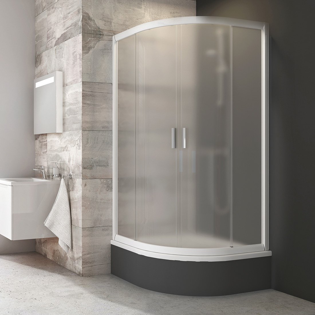 Изображение товара Душевой уголок Ravak Blix Sabina 90x90 см с витражем грейп и раздвижными дверями