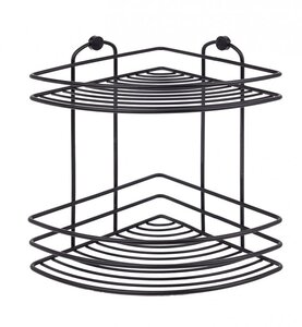 Изображение товара Полка угловая Tekno-tel BK022B, двухъярусная, чёрный матовый