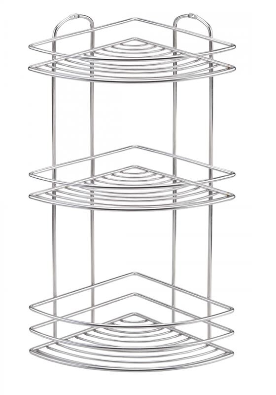 Изображение товара Полка угловая Tekno-tel BK023SSM, трехъярусная, серый матовый