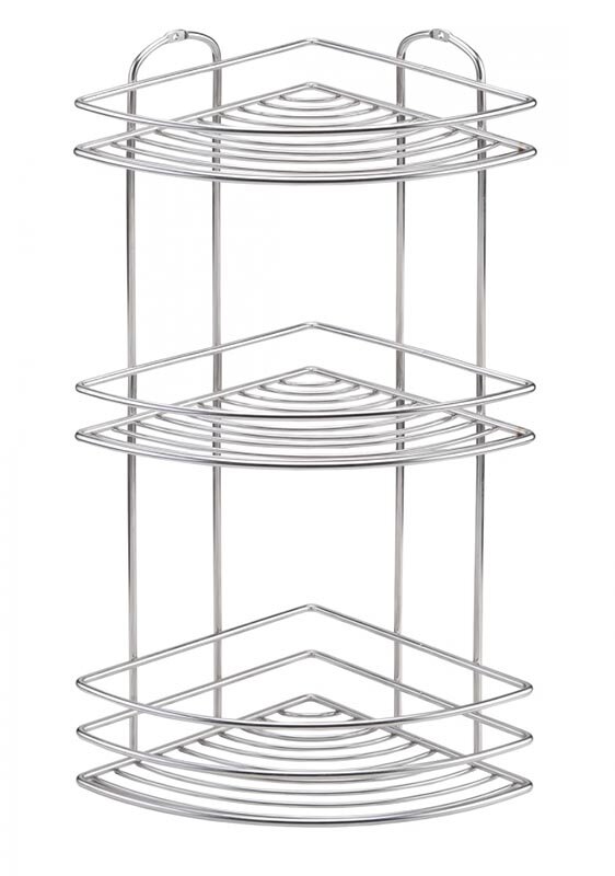 Изображение товара Полка угловая Tekno-tel BK023SSS, трехъярусная, серый глянцевый