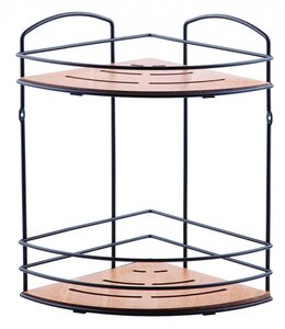 Изображение товара Полка угловая Tekno-tel BK074B, двухъярусная, дерево/чёрный
