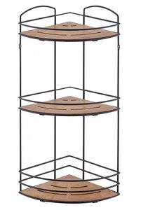 Изображение товара Полка угловая Tekno-tel BK075B трехъярусная из сплава металлов черная