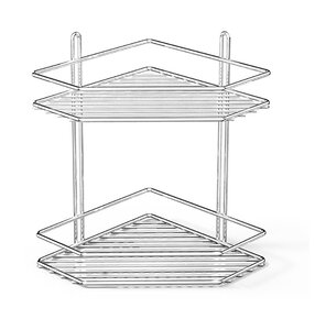 Изображение товара Угловая двухъярусная полка Tekno-tel ES072 хром для ванной кухни