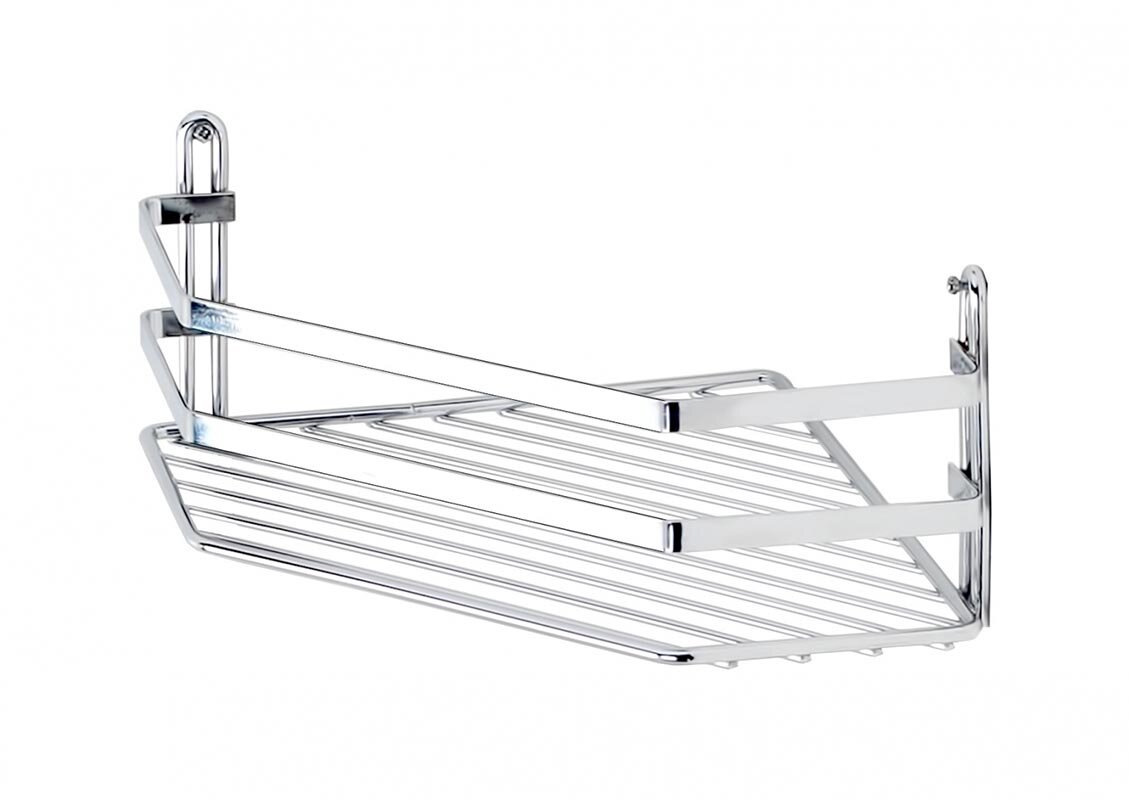 Изображение товара Полка угловая Tekno-tel ES077 хром - настенная, 27x20x10 см