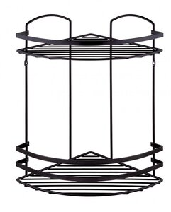 Изображение товара Полка угловая Tekno-tel LM008B, двухъярусная, черный матовый