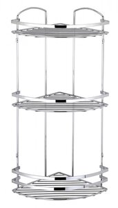 Изображение товара Полка угловая Tekno-tel LM009, трехъярусная, хром