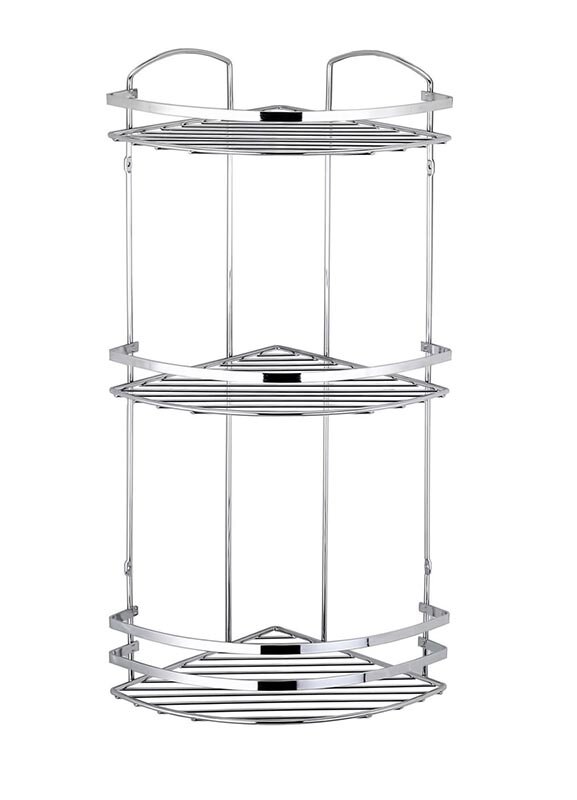 Изображение товара Полка угловая Tekno-tel LM009SSS, 62x24x24 см, серый глянцевый