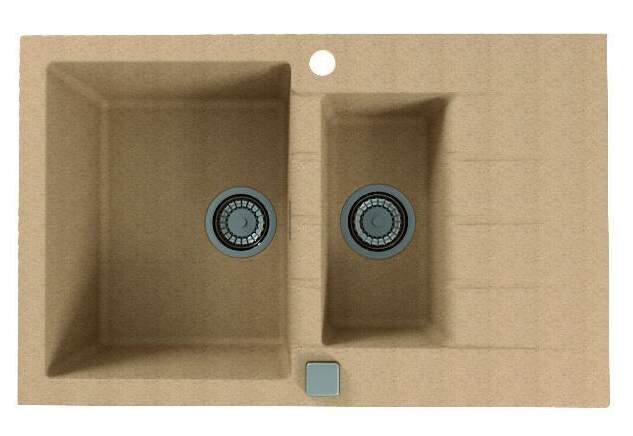 Изображение товара Мойка Alveus Cadit 70 790х500 мм бежевый (Granital Cadit 70, угловая, 2 чаши)