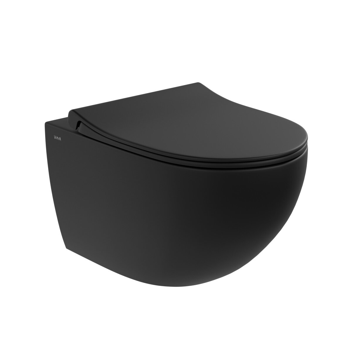 Изображение товара Подвесной безободковый унитаз VitrA Sento 7748B083-0101, крышка микролифт, цвет черный матовый