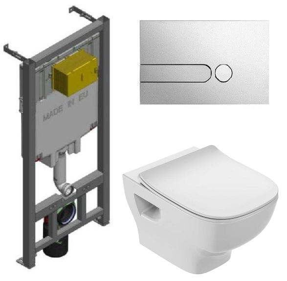 Изображение товара Инсталляция Jacob Delafon E29025-NF с безободковым унитазом и сиденьем микролифт