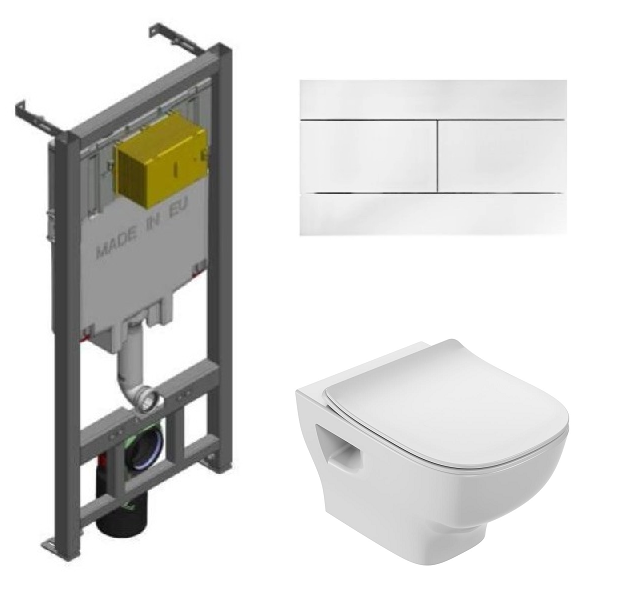 Изображение товара Инсталляция Jacob Delafon с безободковым унитазом Struktura EDF102-00 комплект
