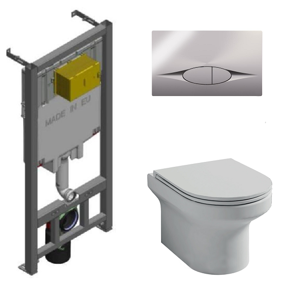 Изображение товара Инсталляция Jacob Delafon с безободковым унитазом Elite EDX114RU-00, подвесная, фарфоровый дизайн