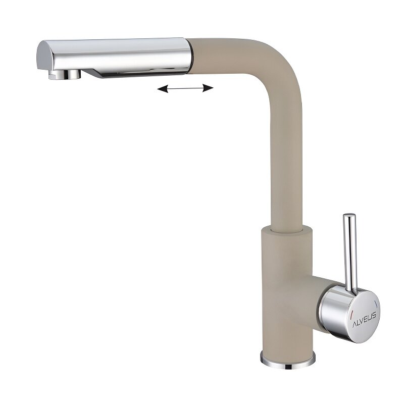 Изображение товара Смеситель для кухни Alveus Granital Siros G55 с вытяжным изливом бежевый