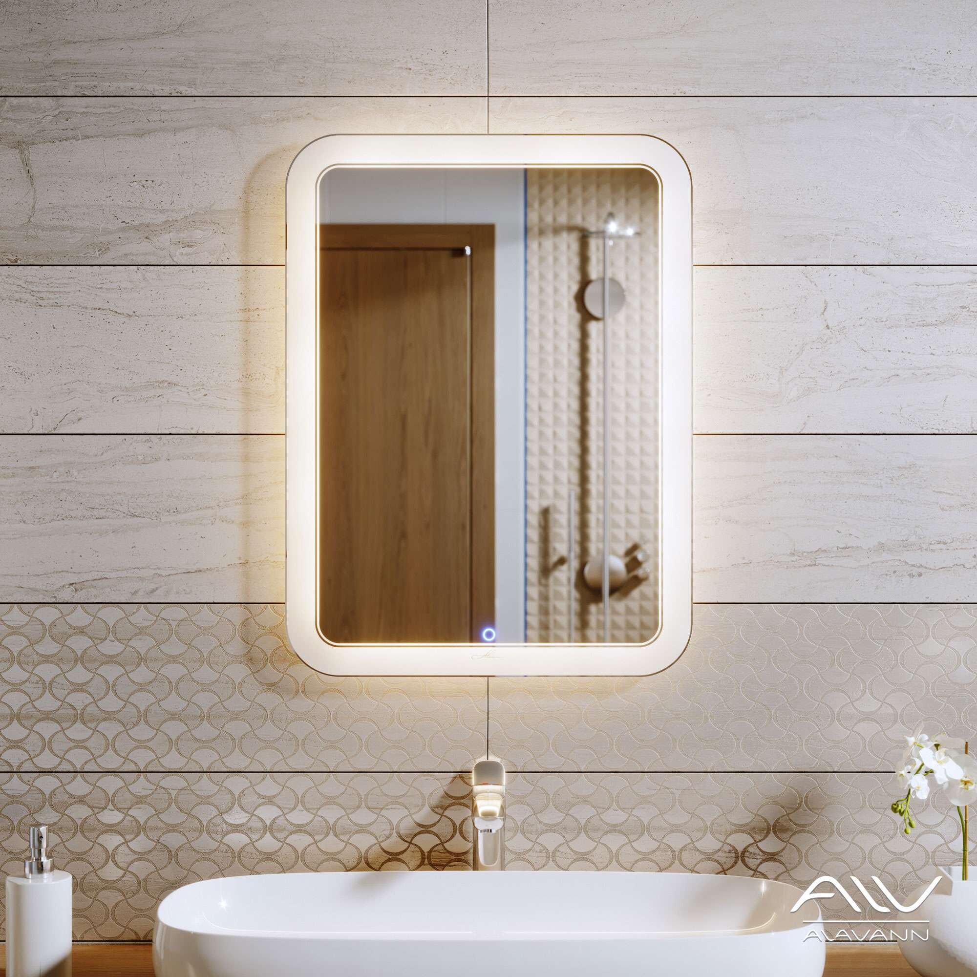 Изображение товара Зеркало с LED подсветкой и антизапотеванием Vanda Lux 60 см белое