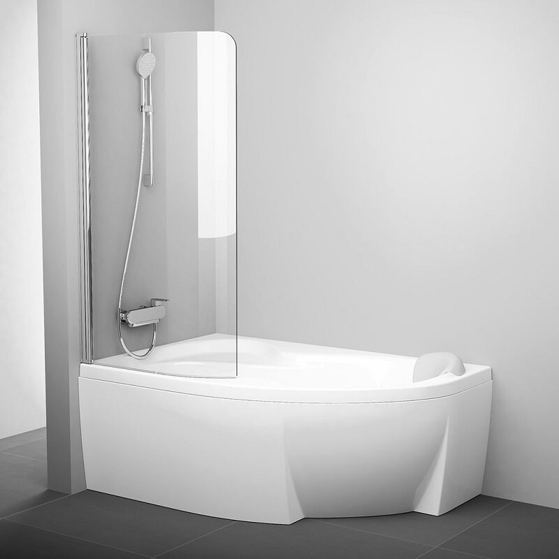 Изображение товара Шторка на ванну Ravak Supernova CVSK1 Rosa 160/170 левая правая стекло алюминий