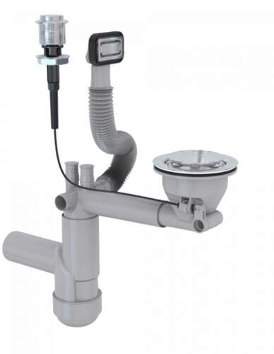 Изображение товара Одинарный сифон для кухонной мойки с переливом Alveus 1123351, Германия