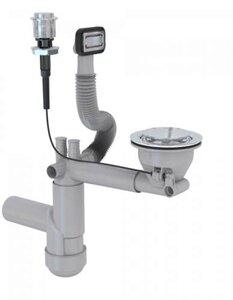 Изображение товара Одинарный сифон для мойки с переливом Alveus 1123351