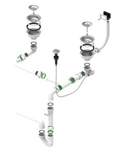 Изображение товара Двойной сифон Alveus для мойки 114-PP-114-POPUP 1127257