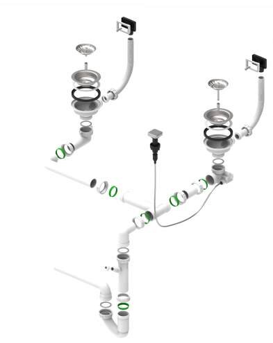 Изображение товара Двойной сифон Alveus 114-PP-114-POPUP для мойки