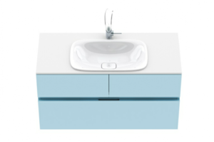 Изображение товара Тумба c раковиной Eqloo Trend 80 см, подвесная, голубой