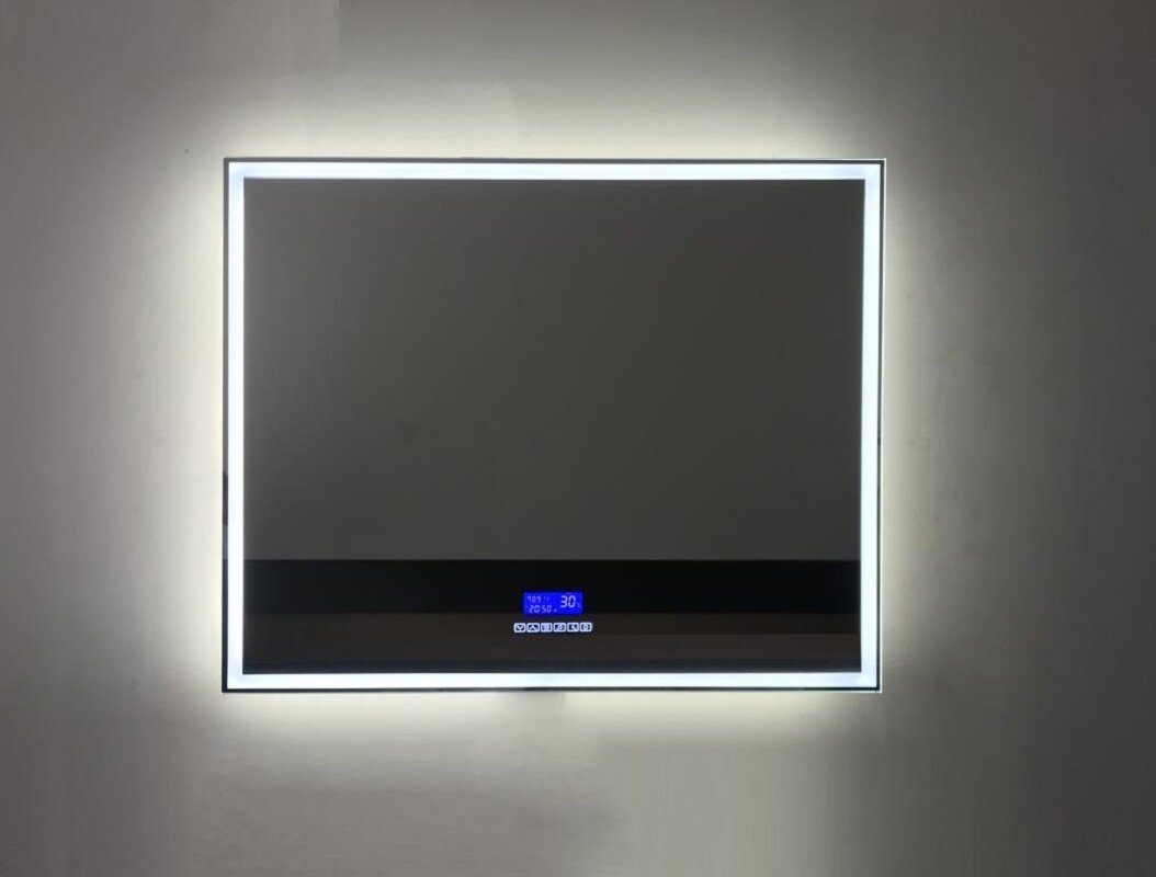 Изображение товара Зеркало BelBagno SPC-GRT-1200-800-LED-TCH-RAD 120 x 80 см со встроенным светильником, сенсорным выключателем, bluetooth, цифровым термометром, радио