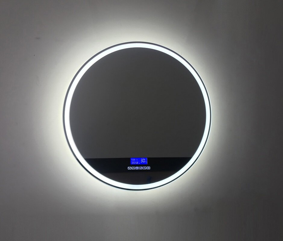 Изображение товара Зеркало с подсветкой, Bluetooth, термометром и радио, 80 см, белое